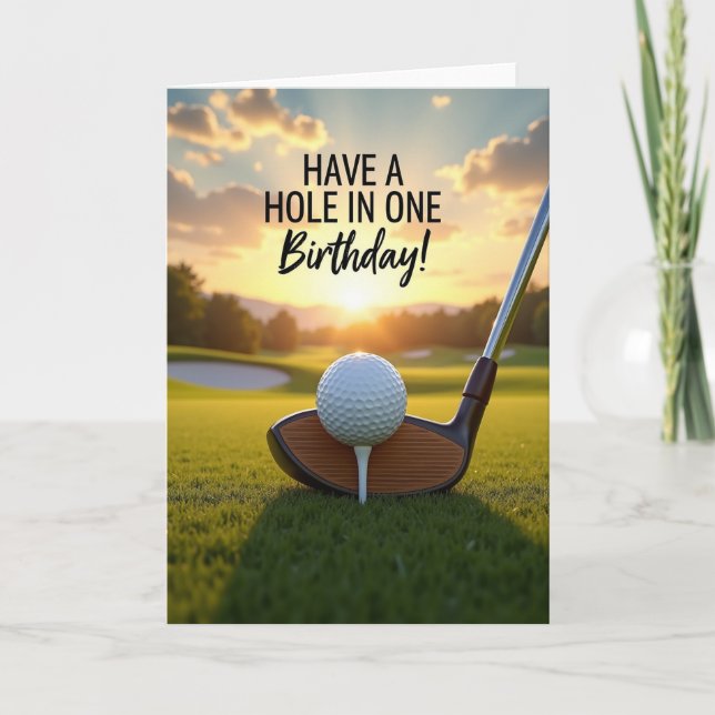 Cartão de Aniversário de Campo de Golfe (Frente)