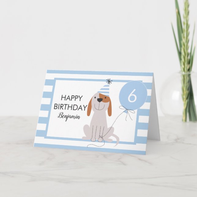 Cartão De Aniversário De Cão Da Puppy Qualquer Ida (Frente)