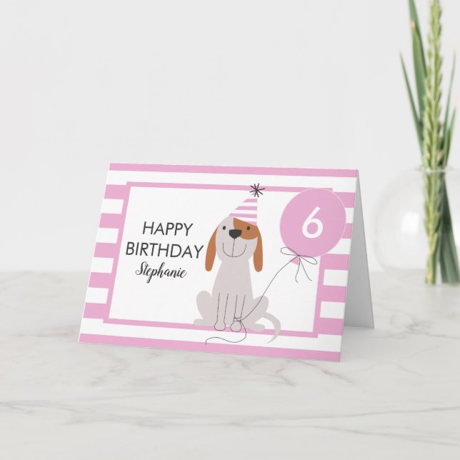 Cartão De Aniversário De Cão Da Puppy Qualquer Ida (Frente)