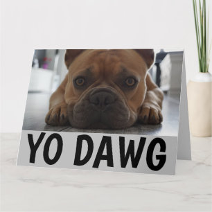 CARTÃO DE ANIVERSÁRIO DE CÃO PUG SUPERDIMENSIONADO