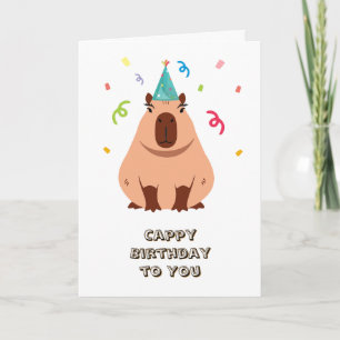 Cartão de Aniversário de Capivara Fofa
