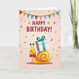 Cartão de Aniversário de Caracol Caprichoso