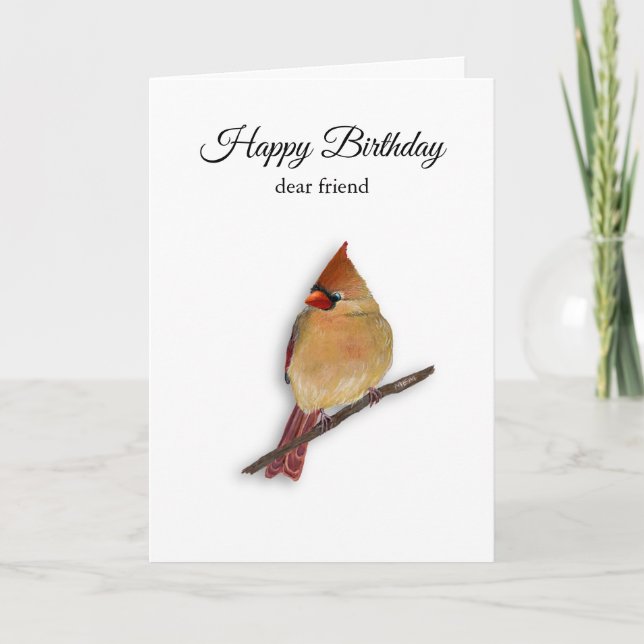 Cartão de Aniversário de Cardinal (Frente)