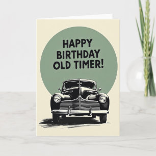Cartão de Aniversário de Carro Antigo Clássico