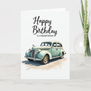 Cartão de Aniversário de Carro Clássico