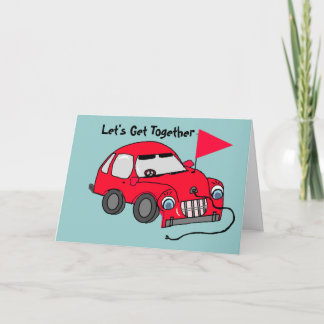 Cartão de Aniversário de Carro Elétrico Vermelho