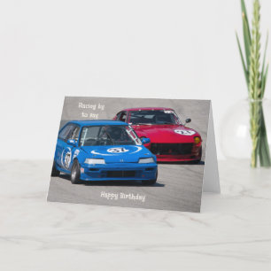 Cartão de Aniversário de Carros de Corrida em Esti