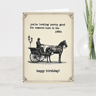 Cartão de Aniversário de Carruagem Antiga