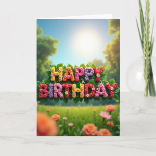 Cartão de Aniversário de Carta Floral