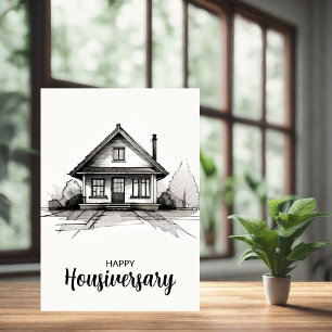 Cartão de aniversário de casa feliz housiversary