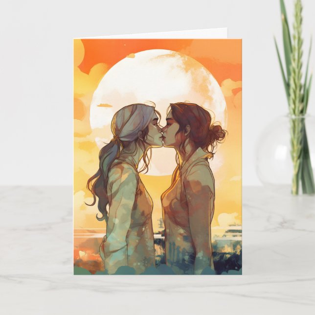 Cartão de Aniversário de Casal LGBTQ do Dia dos Na (Frente)