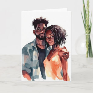 Cartão de aniversário de casal preto do Dia dos Na