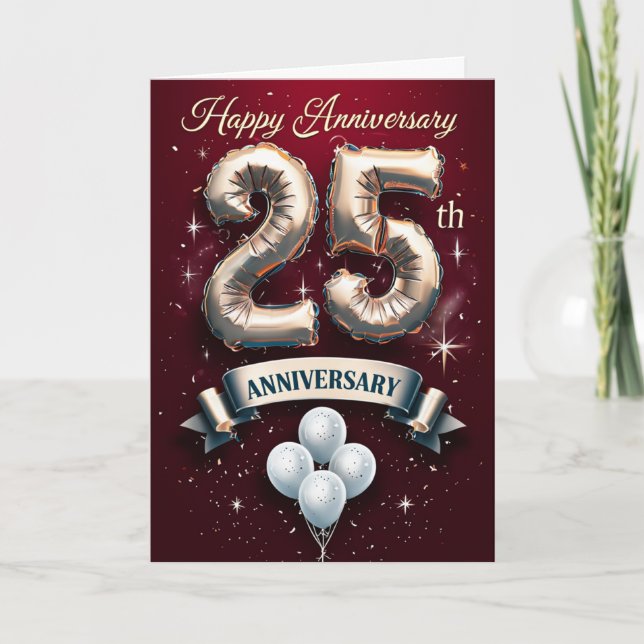 Cartão de Aniversário de Casamento 25 (Frente)