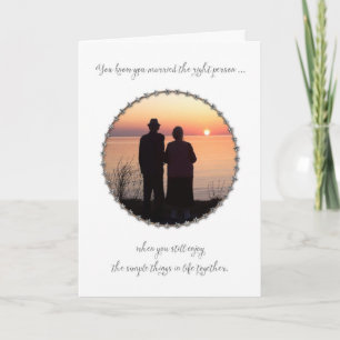 Cartão de Aniversário de Casamento ao Pôr do Sol