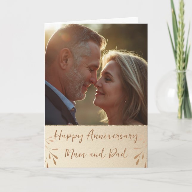 Cartão de Aniversário de Casamento com Foto (Frente)
