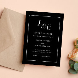 Cartão de Aniversário de Casamento com Monograma e