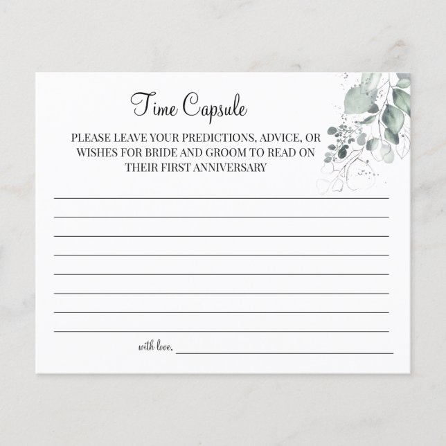 Cartão de aniversário de casamento da Cápsula (Frente)