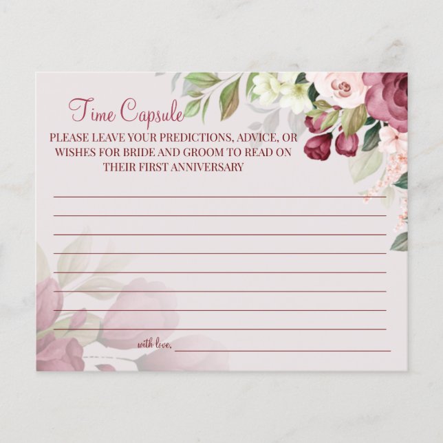 Cartão de aniversário de casamento da Cápsula do T (Frente)