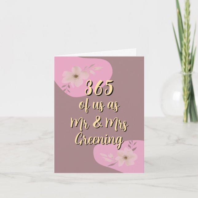 Cartão de aniversário de casamento de 1rua (Frente)