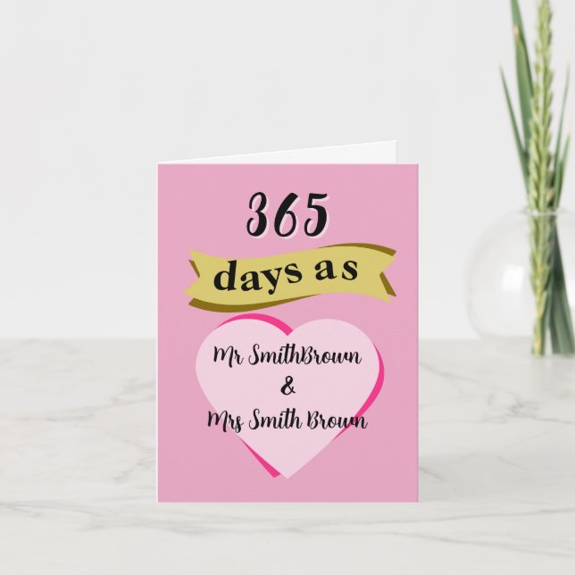 Cartão de aniversário de casamento de 1rua (Frente)