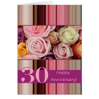 Cartão de Aniversário de Casamento de 30 - Faixa r