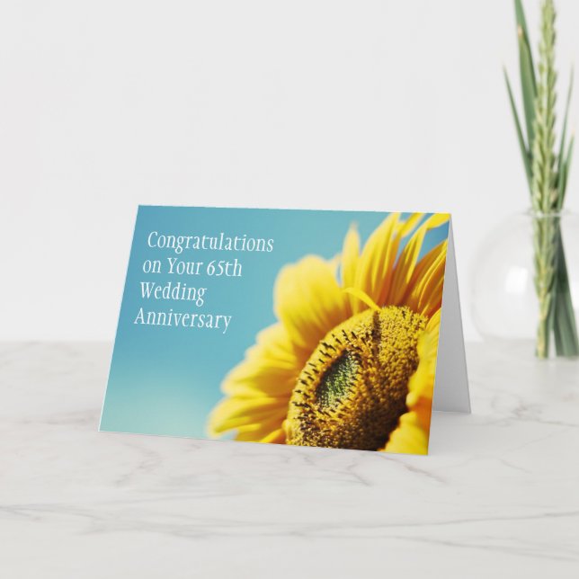 Cartão de Aniversário de Casamento de 65 Anos / Ou (Frente)