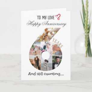 Cartão de aniversário de casamento de 6 anos