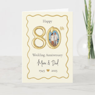 Cartão de Aniversário de Casamento de 80 Elegante 