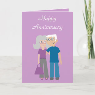 Cartão de aniversário de casamento de casal de des