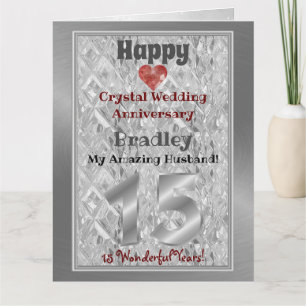 Cartão De Aniversário De Casamento De Cristal 15 P