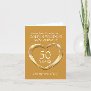 Cartão de aniversário de casamento de ouro para ma