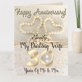 Cartão De Aniversário De Casamento De Pearl 30 Par