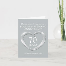 Cartão de aniversário de casamento de platina para