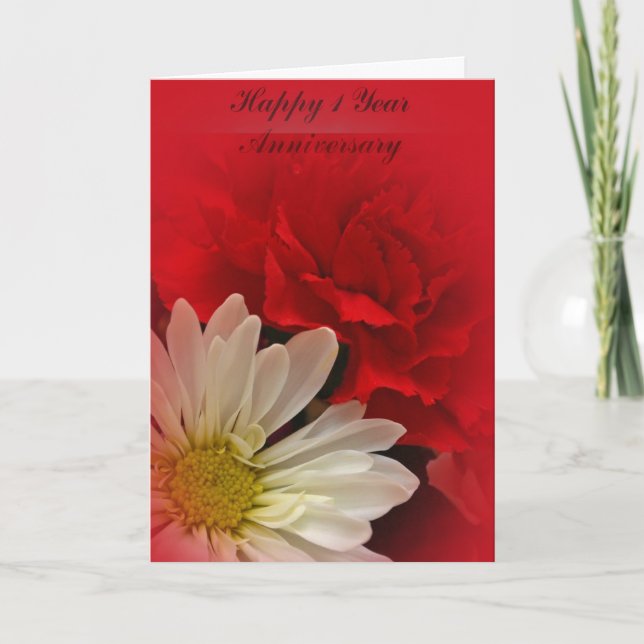 Cartão de Aniversário de Casamento de Primeiro Ano (Frente)