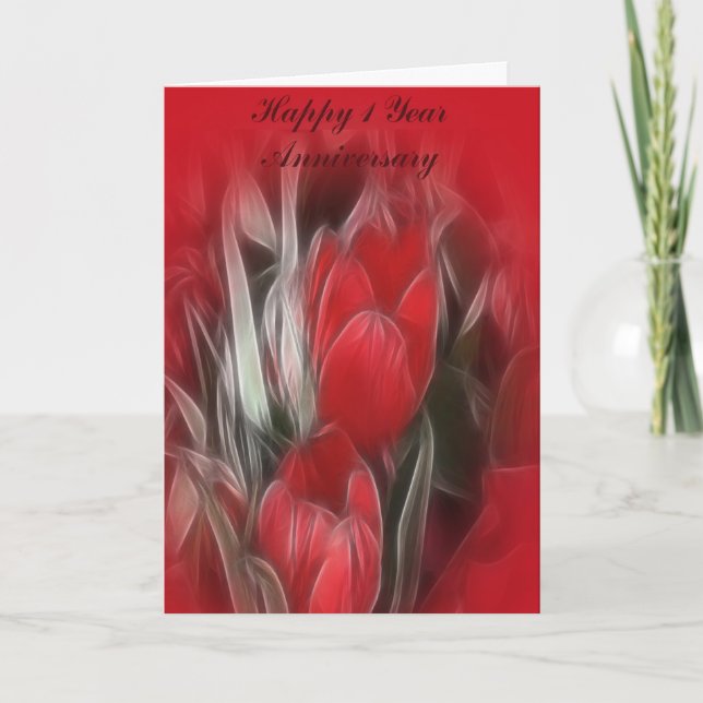 Cartão de Aniversário de Casamento de Um Ano (Frente)