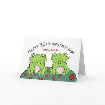 Cartão de aniversário de casamento do casal 50º ou