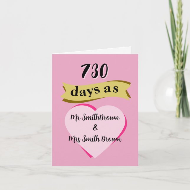 Cartão de aniversário de casamento do segundo Cott (Frente)