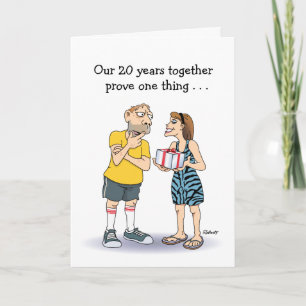 Cartão de aniversário de casamento engraçado de 20