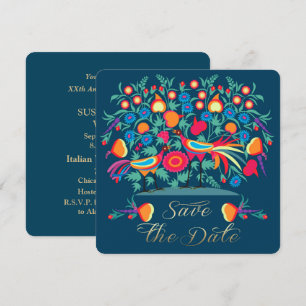 Cartão de Aniversário de Casamento Folk Art Salve 