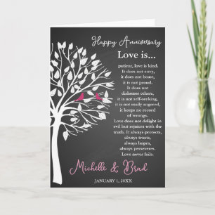Cartão de aniversário de casamento O amor é.... pr