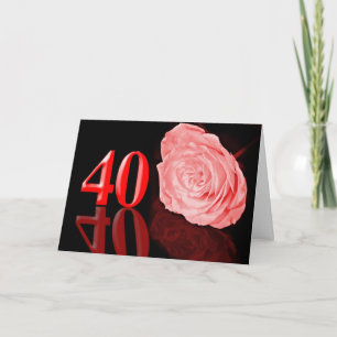Cartão de aniversário de casamento Rubi (40º)