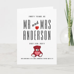 Cartão de Aniversário de Casamento RUBI personaliz