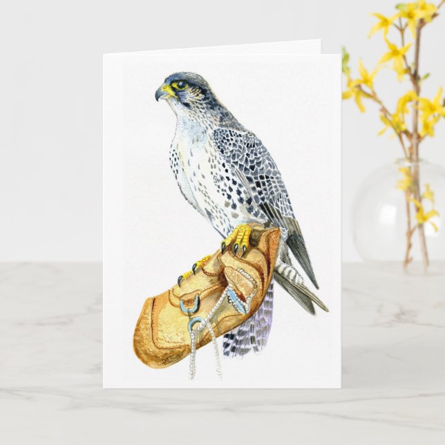 Cartão de aniversário de catador/gior falcon (Flor Amarela)