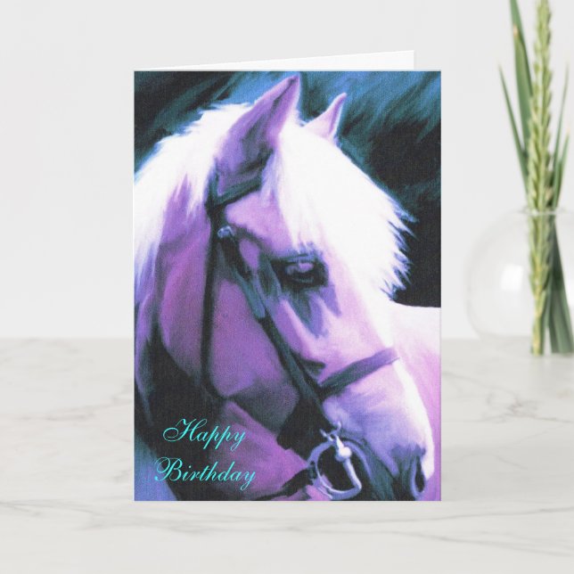 cartão de aniversário de cavalo (Frente)
