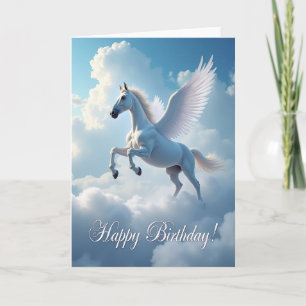 Cartão de Aniversário de Cavalo Alado Mágico