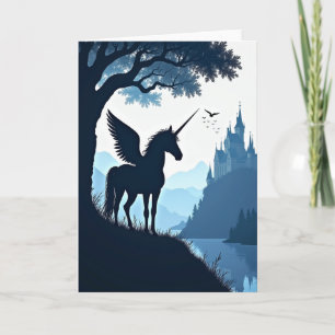 Cartão de Aniversário de Cavalo Fantasia