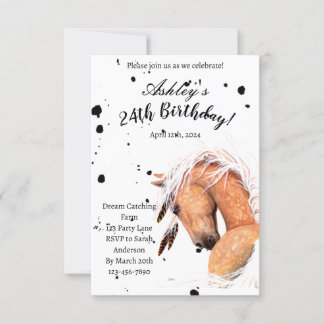 Cartão de Aniversário de Cavalo Palomino Por Amyly