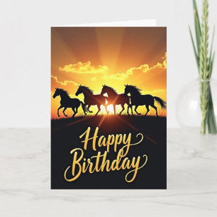 Cartão de Aniversário de Cavalo Selvagem