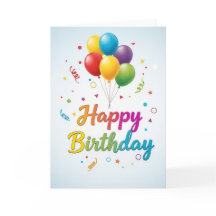 Cartão de Aniversário de Celebração de Balão Color
