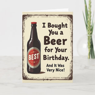 Cartão de Aniversário de Cerveja Retrô